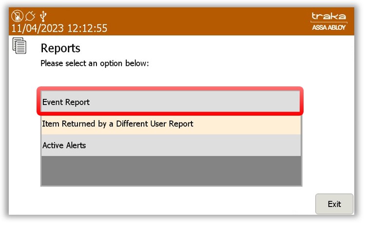 Exceptions Report